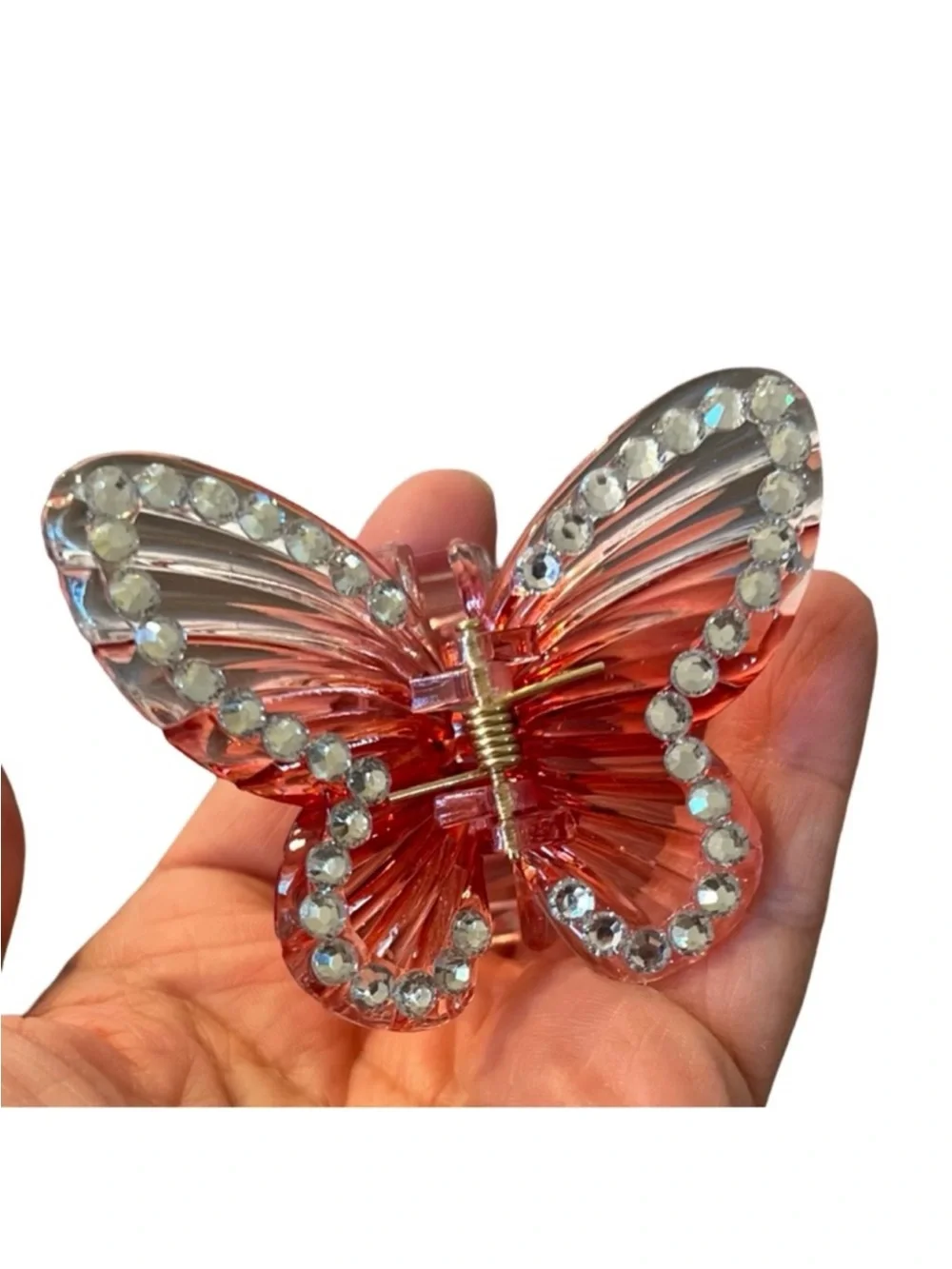 Pink Crystal Butterfly Hair Clip FINAL PRICE DROP